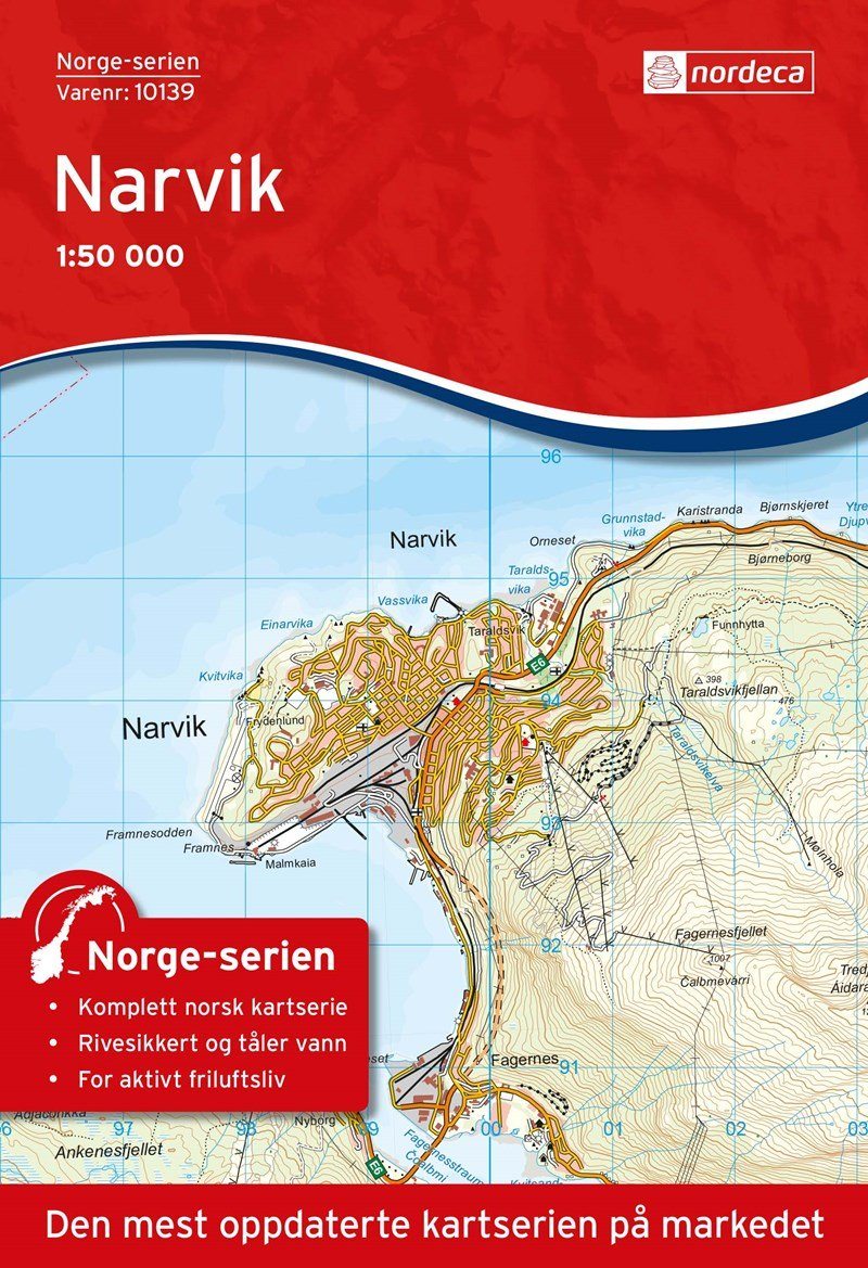Carte de randonnée n° 10139 - Narvik (Norvège) | Nordeca - Norge-serien carte de randonnée Nordeca