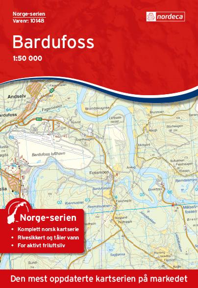Carte de randonnée n° 10148 - Bardufoss (Norvège) | Nordeca - Norge-serien carte pliée Nordeca 