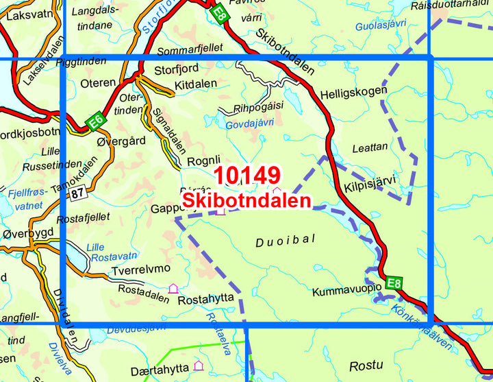Carte de randonnée n° 10149 - Skibotndalen (Norvège) | Nordeca - Norge-serien carte pliée Nordeca 