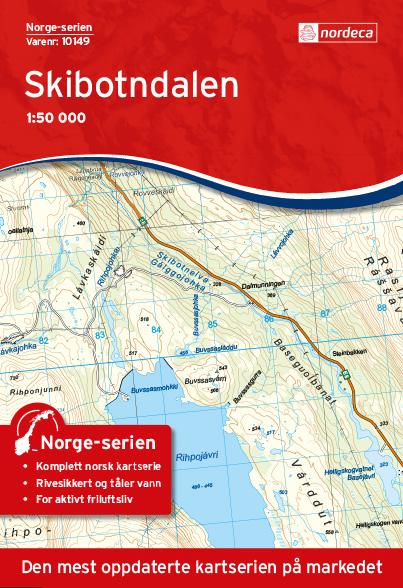 Carte de randonnée n° 10149 - Skibotndalen (Norvège) | Nordeca - Norge-serien carte de randonnée Nordeca