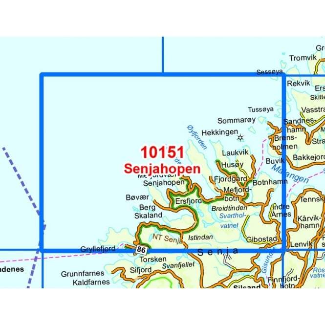Carte de randonnée n° 10151 - Senjahopen (Norvège) | Nordeca - Norge-serien carte de randonnée Nordeca