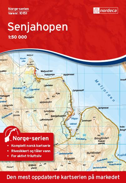 Carte de randonnée n° 10151 - Senjahopen (Norvège) | Nordeca - Norge-serien carte de randonnée Nordeca