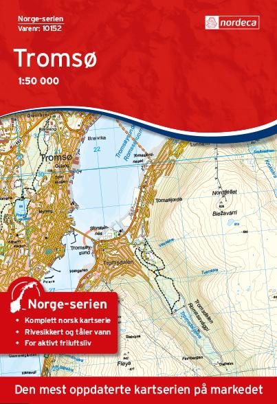 Carte de randonnée n° 10152 - Tromso (Norvège) | Nordeca - Norge-serien carte de randonnée Nordeca