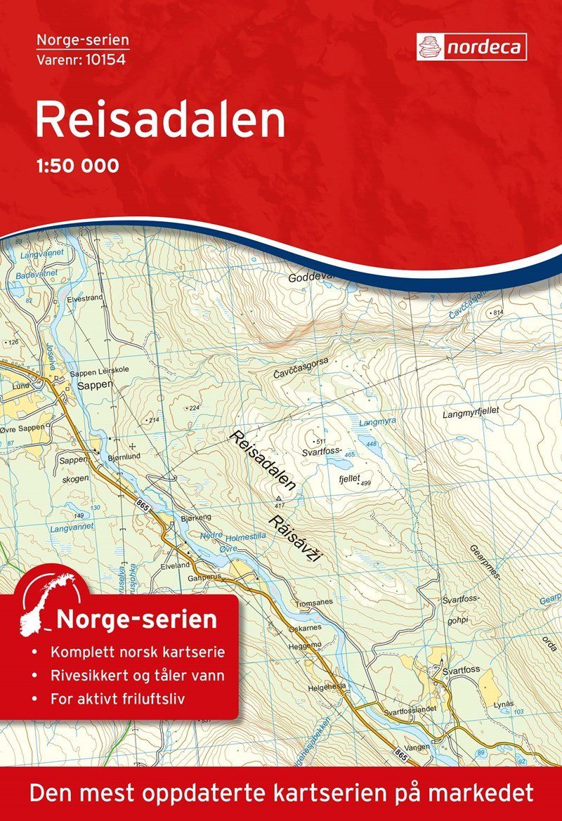 Carte de randonnée n° 10154 - Reisadalen (Norvège) | Nordeca - Norge-serien carte de randonnée Nordeca