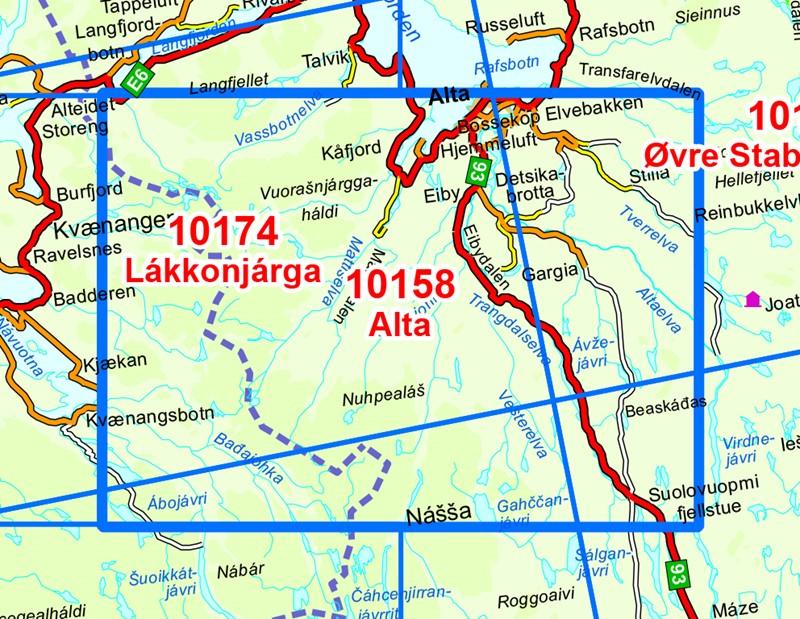 Carte de randonnée n° 10158 - Alta (Norvège) | Nordeca - Norge-serien carte pliée Nordeca 