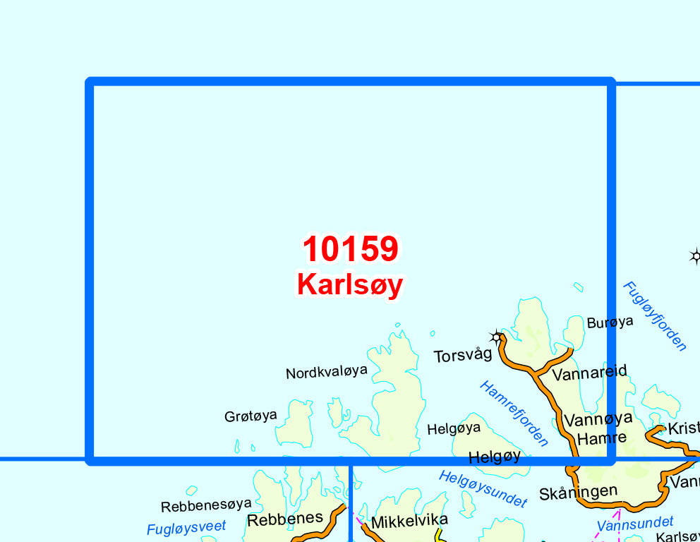 Carte de randonnée n° 10159 - Karlsoy (Norvège) | Nordeca - Norge-serien carte de randonnée Nordeca Default Title