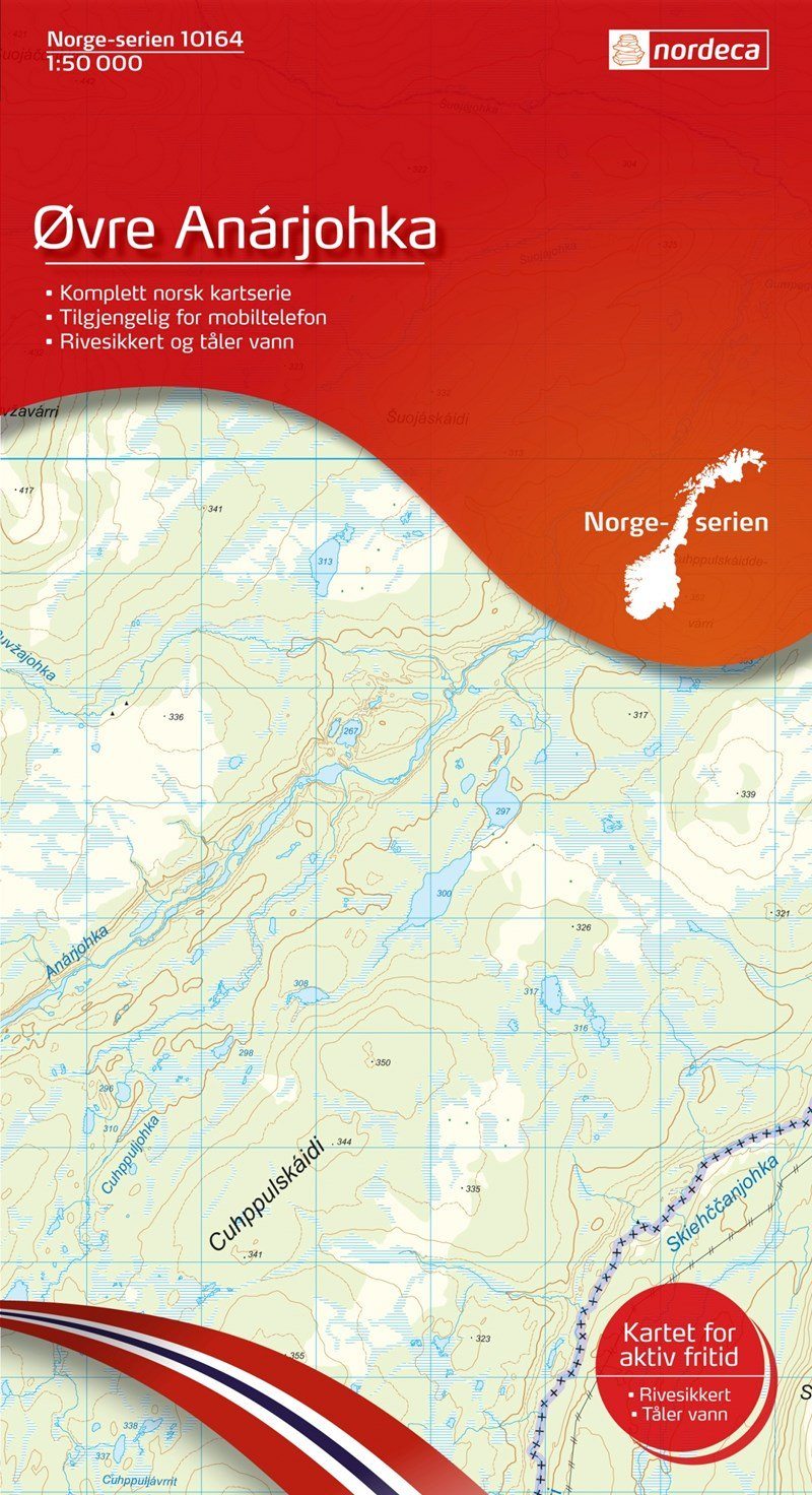 Carte de randonnée n° 10164 - Ovre Anarjohka (Norvège) | Nordeca - Norge-serien carte pliée Nordeca 