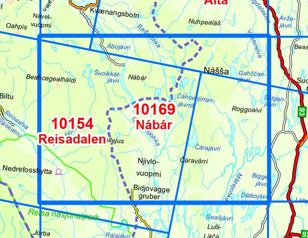 Carte de randonnée n° 10169 - Nabar (Norvège) | Nordeca - Norge-serien carte pliée Nordeca 