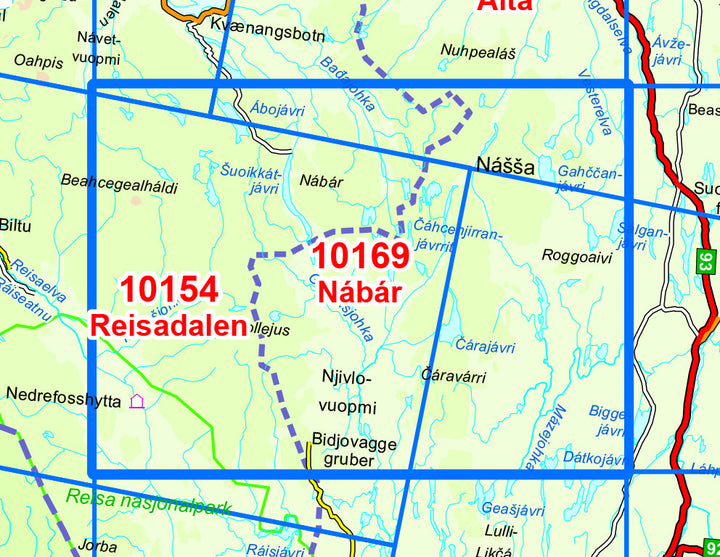 Carte de randonnée n° 10169 - Nabar (Norvège) | Nordeca - Norge-serien carte pliée Nordeca 