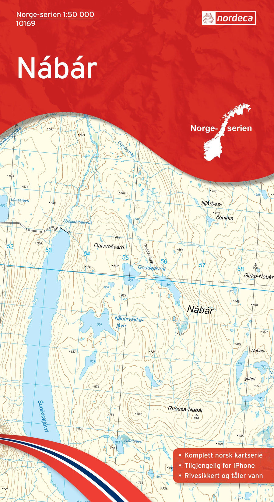 Carte de randonnée n° 10169 - Nabar (Norvège) | Nordeca - Norge-serien carte pliée Nordeca 