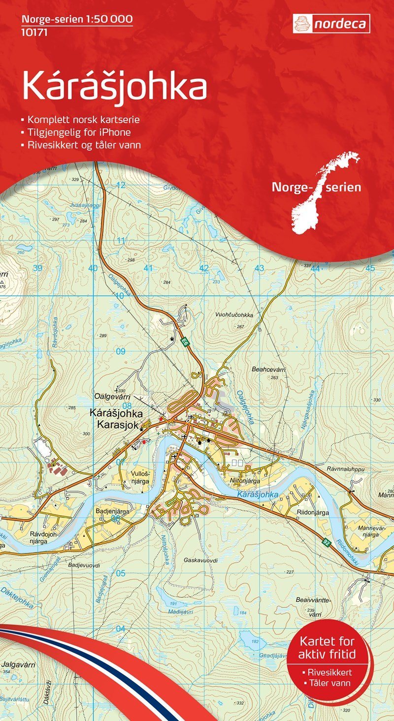 Carte de randonnée n° 10171 - Karasjohka (Norvège) | Nordeca - Norge-serien carte pliée Nordeca 