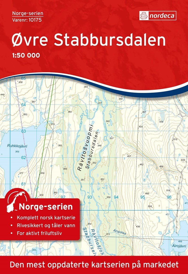 Carte de randonnée n° 10175 - Ovre Stabbursdalen (Norvège) | Nordeca - Norge-serien carte de randonnée Nordeca