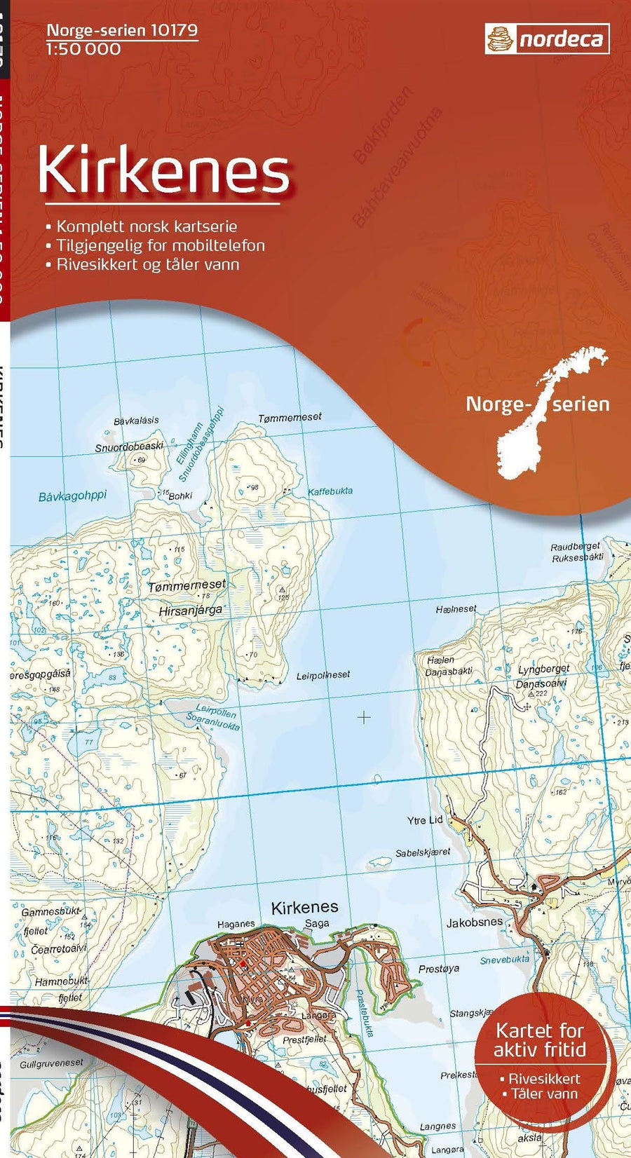 Carte de randonnée n° 10179 - Kirkenes (Norvège) | Nordeca - Norge-serien carte pliée Nordeca 