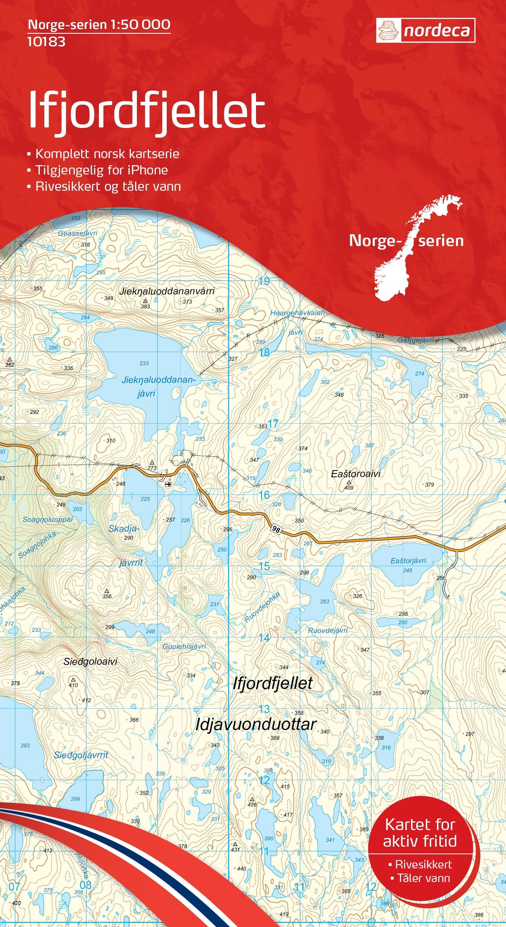 Hiking map 10183 Ifjordfjellet (Norway) Nordeca Norge