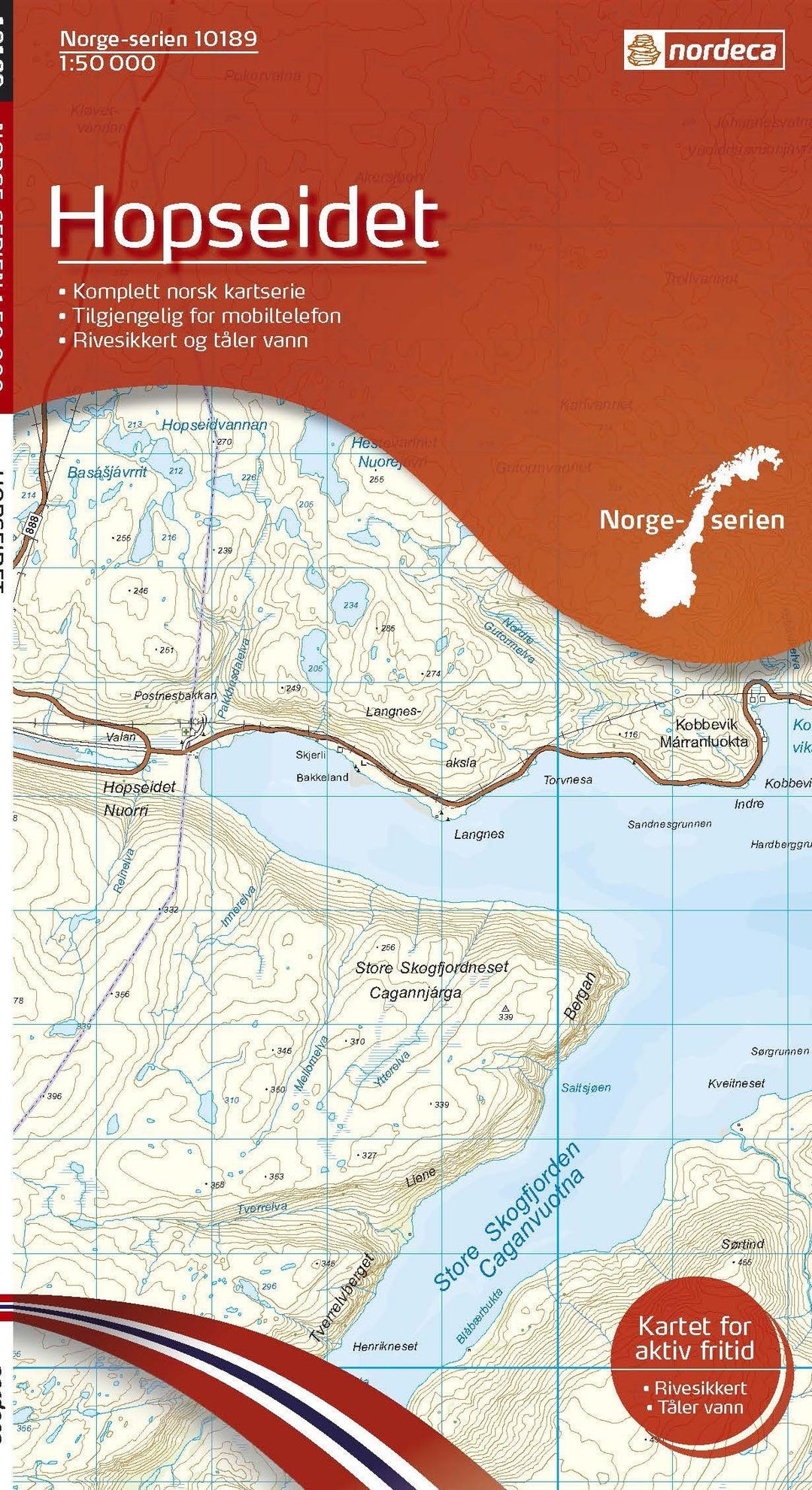Carte de randonnée n° 10189 - Hopseidet (Norvège) | Nordeca - Norge-serien carte pliée Nordeca 