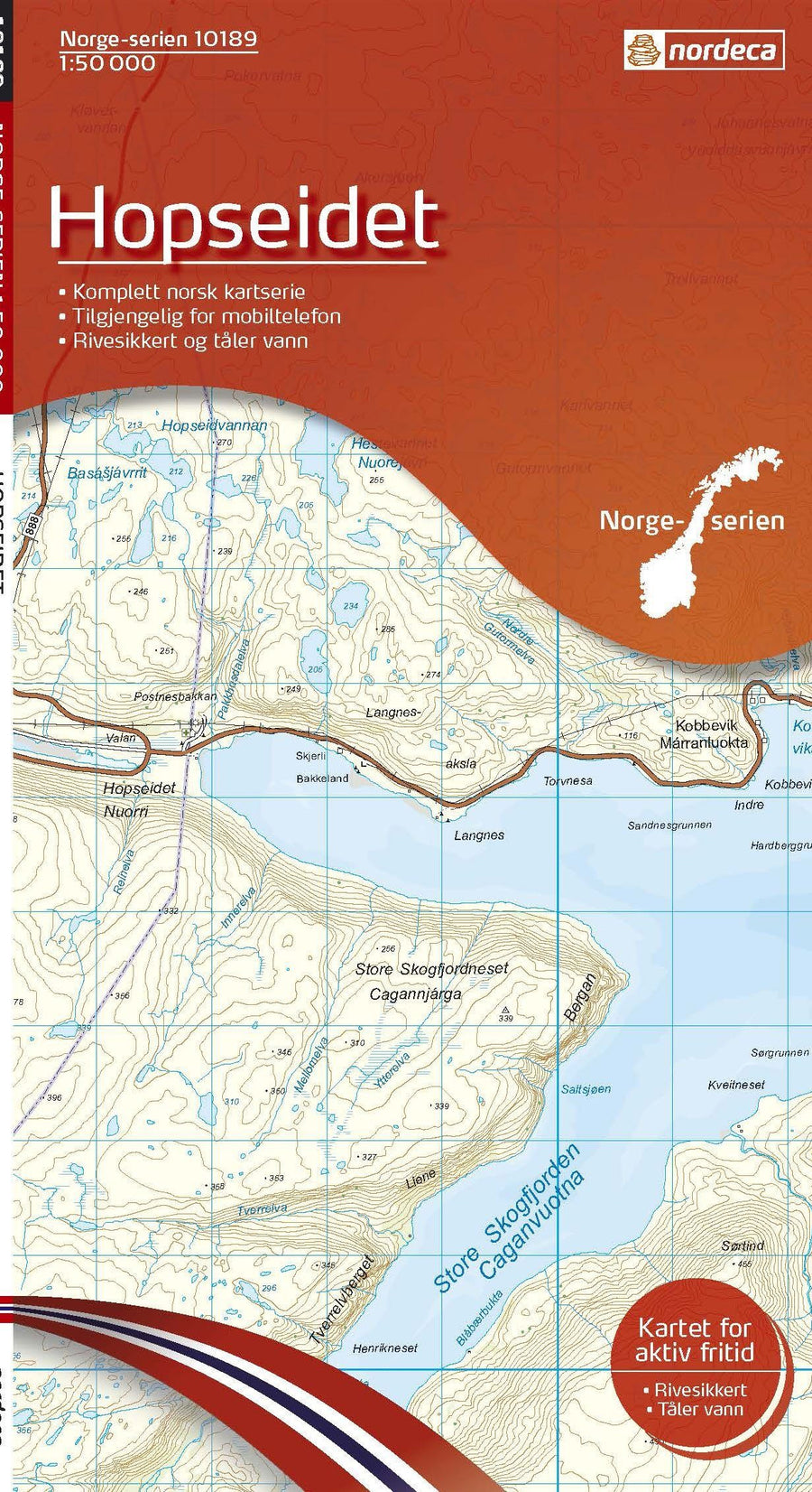 Carte de randonnée n° 10189 - Hopseidet (Norvège) | Nordeca - Norge-serien carte pliée Nordeca 