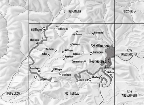 Carte topographique n° 1031 - Neunkirch (Suisse) | Swisstopo - 1/25 000 carte de randonnée Swisstopo