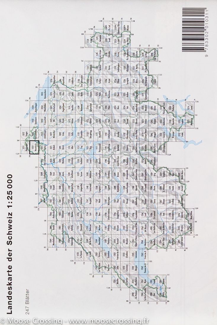Carte topographique n° 1031 - Neunkirch (Suisse) | Swisstopo - 1/25 000 carte de randonnée Swisstopo