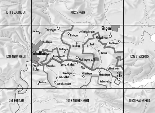 Carte topographique n° 1032 - Diessenhofen (Suisse) | Swisstopo - 1/25 000 carte de randonnée Swisstopo
