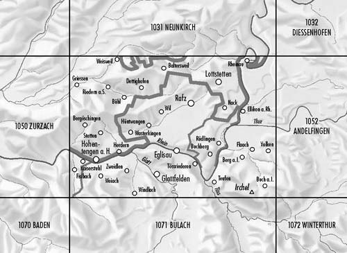 Carte topographique n° 1051 - Eglisau (Suisse) | Swisstopo - 1/25 000 carte de randonnée Swisstopo