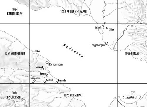 Carte topographique n° 1055 - Romanshorn (Suisse) | Swisstopo - 1/25 000 carte de randonnée Swisstopo