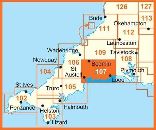 Carte de randonnée n° 107 - Saint Austell (Grande Bretagne) | Ordnance Survey - Explorer carte de randonnée Ordnance Survey
