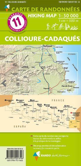 Carte de randonnée n° 11 - Collioure, Cadaquès, Massif des Albères, Côte Vermeille & cap de Creus | Rando Editions carte de randonnée Rando Editions