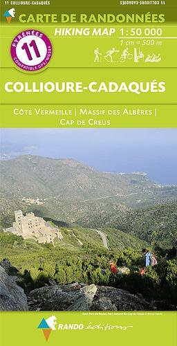 Carte de randonnée n° 11 - Collioure, Cadaquès, Massif des Albères, Côte Vermeille & cap de Creus | Rando Editions carte de randonnée Rando Editions