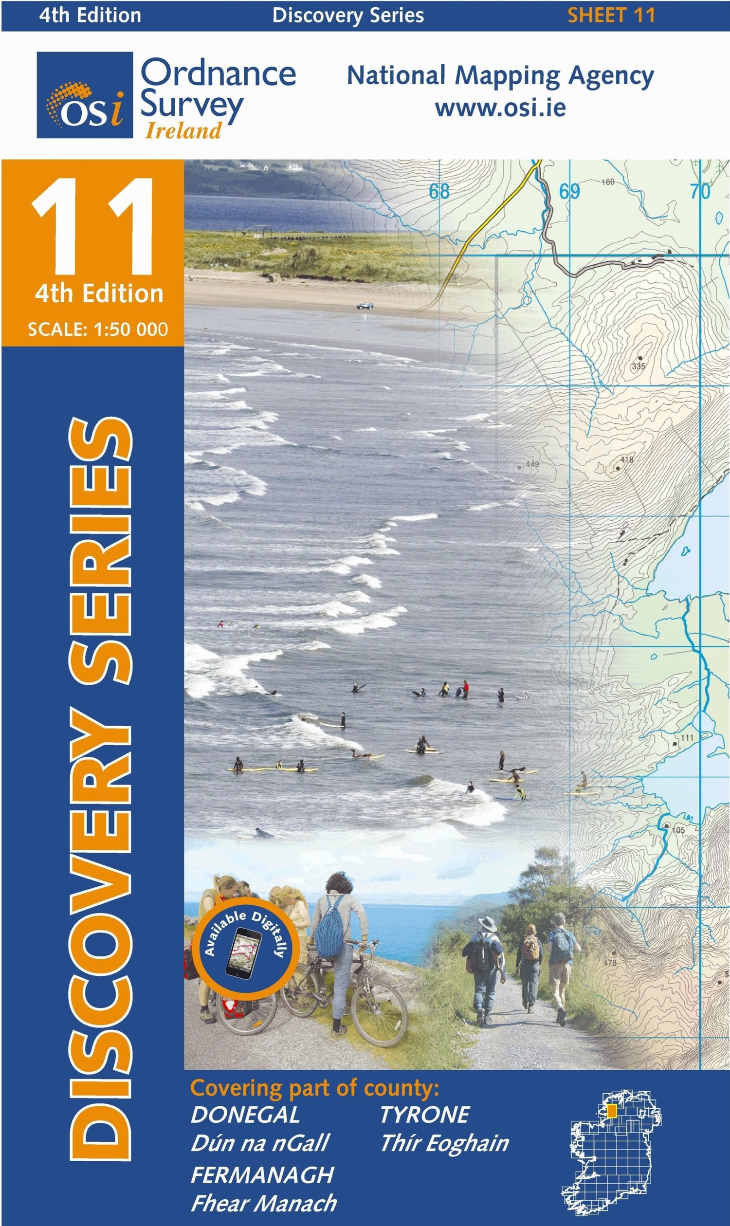Carte de randonnée n° 11 - Donegal (S) (Irlande) | Ordnance Survey - série Discovery carte de randonnée Ordnance Survey Ireland Default Title