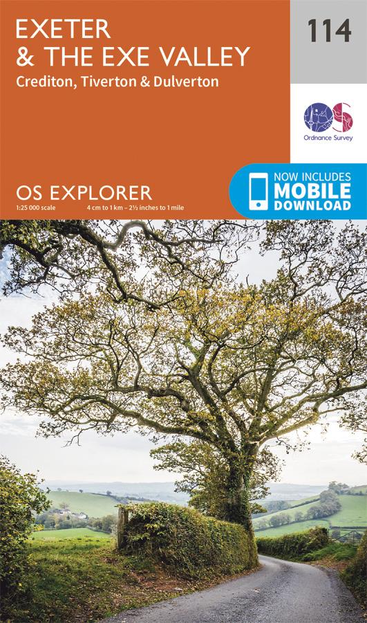 Carte de randonnée n° 114 - Exeter, Exe Valley (Grande Bretagne) | Ordnance Survey - Explorer carte pliée Ordnance Survey 