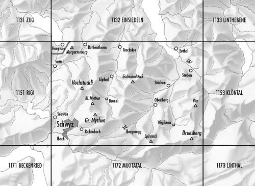 Carte topographique n° 1152 - Iberheregg (Suisse) | Swisstopo - 1/25 000 carte de randonnée Swisstopo