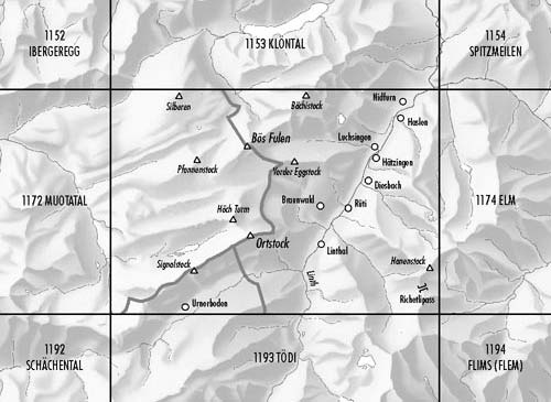Carte de randonnée n° 1173 - Linthal (Suisse) | Swisstopo - 1/25 000 carte pliée Swisstopo 