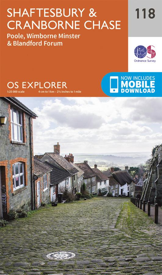 Carte de randonnée n° 118 - Shaftesbury, Cranborne Chase (Grande Bretagne) | Ordnance Survey - Explorer carte pliée Ordnance Survey 