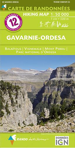 Carte de randonnée n° 12 - Gavarnie & Ordesa (Pyrénées) | Rando Editions carte pliée Rando Editions 