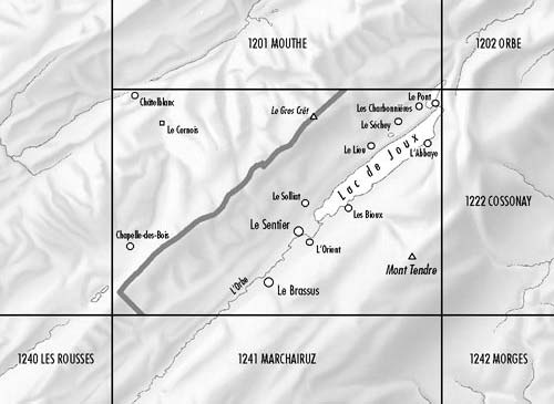 Carte topographique n° 1221 - Le Sentier (Suisse) | Swisstopo - 1/25 000 carte de randonnée Swisstopo