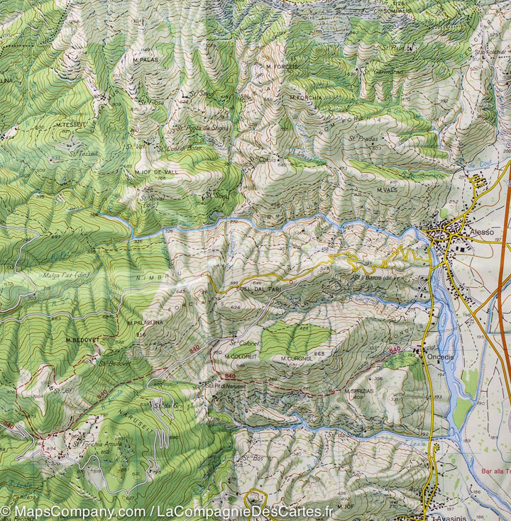 Carte de randonnée n° 13 - Vallée du Tagliamento (Préalpes carniques, Italie) | Tabacco carte pliée Tabacco 