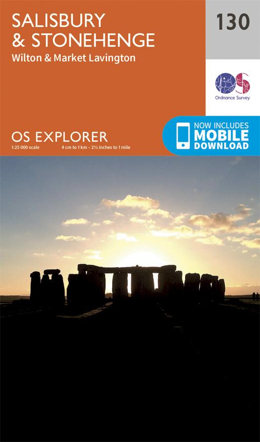 Carte de randonnée n° 130 - Salisbury, Stonehenge (Grande Bretagne) | Ordnance Survey - Explorer carte pliée Ordnance Survey 