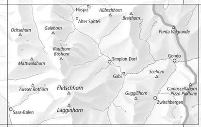Carte topographique n° 1309 - Simplon (Suisse) | Swisstopo - 1/25 000 carte de randonnée Swisstopo