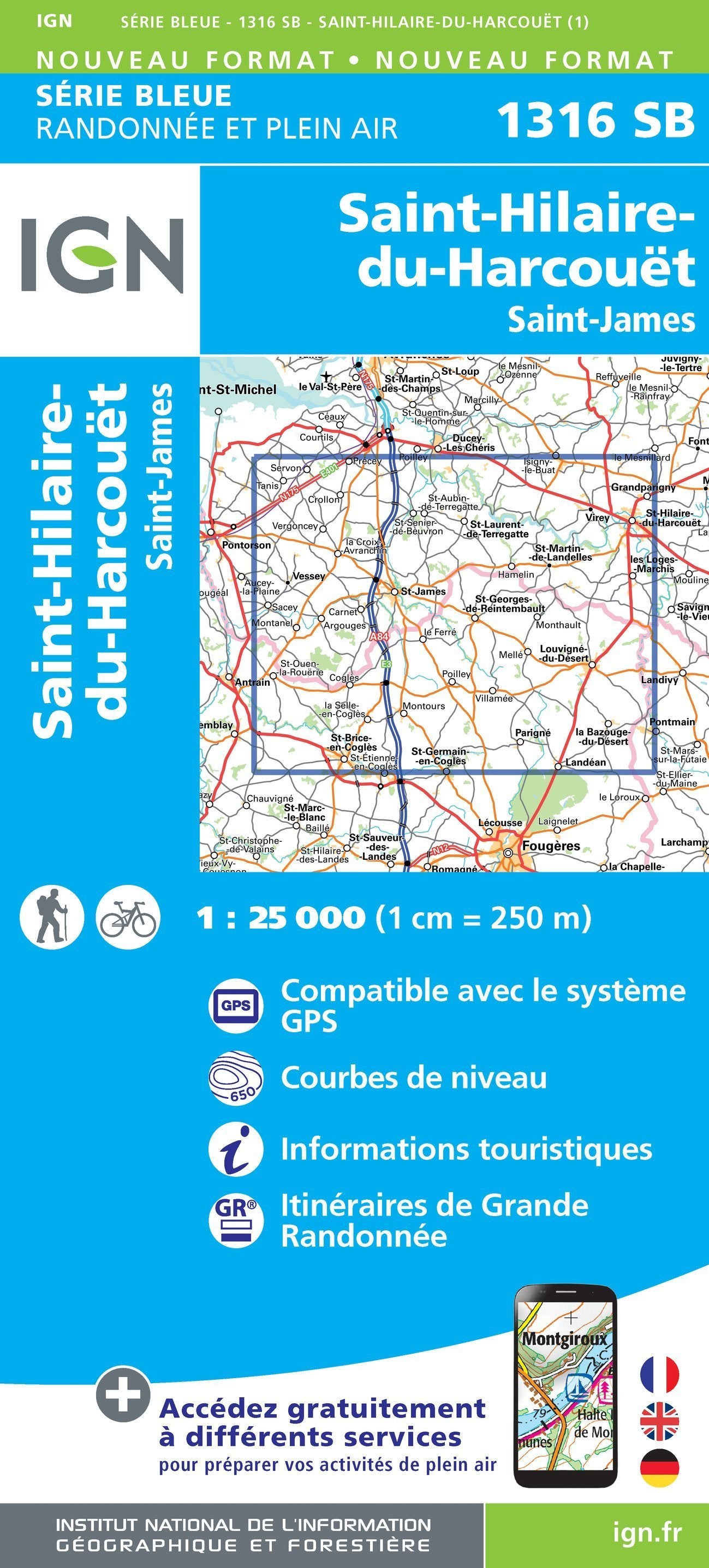 Hiking map No. 1316 - Saint - Hilaire - du - Harcouët, St - James | IG ...