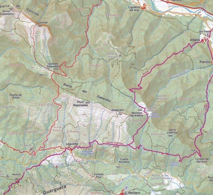 Carte de randonnée n° 14 - Sierra de Guarra : Parque natural de la Sierra y cañones de Guara | Rando Editions carte pliée Rando Editions 