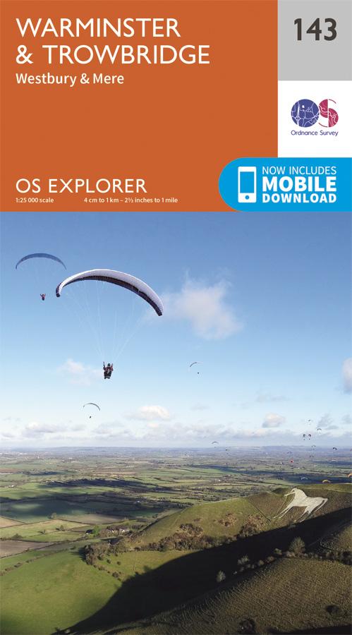 Carte de randonnée n° 143 - Warminster, Trowbridge (Grande Bretagne) | Ordnance Survey - Explorer carte de randonnée Ordnance Survey Papier
