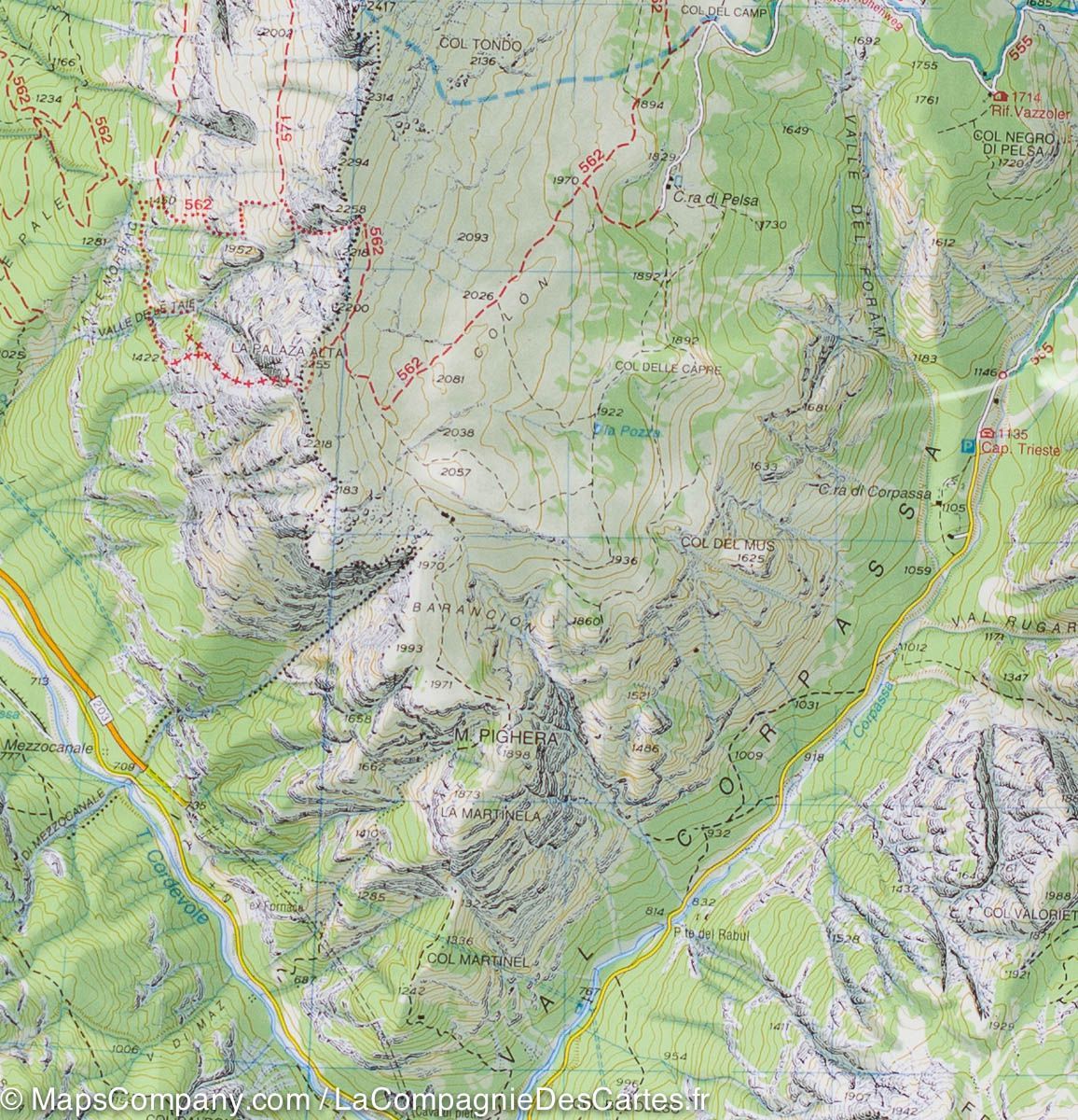 Carte de randonnée n° 15 - Marmolada, Pelmo et Civetta (Dolomites, Italie) | Tabacco carte de randonnée Tabacco