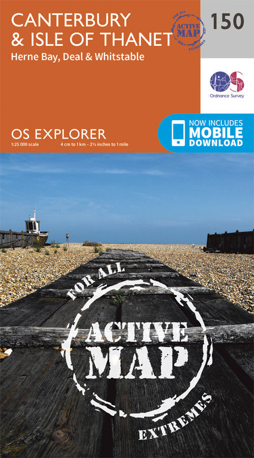 Carte de randonnée n° 150 - Canterbury, Isle of Thanet (Grande Bretagne) | Ordnance Survey - Explorer carte de randonnée Ordnance Survey Plastifiée