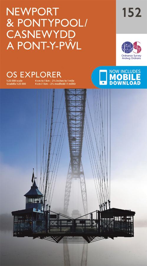 Carte de randonnée n° 152 - Newport, Pontypool (Grande Bretagne) | Ordnance Survey - Explorer carte de randonnée Ordnance Survey Papier