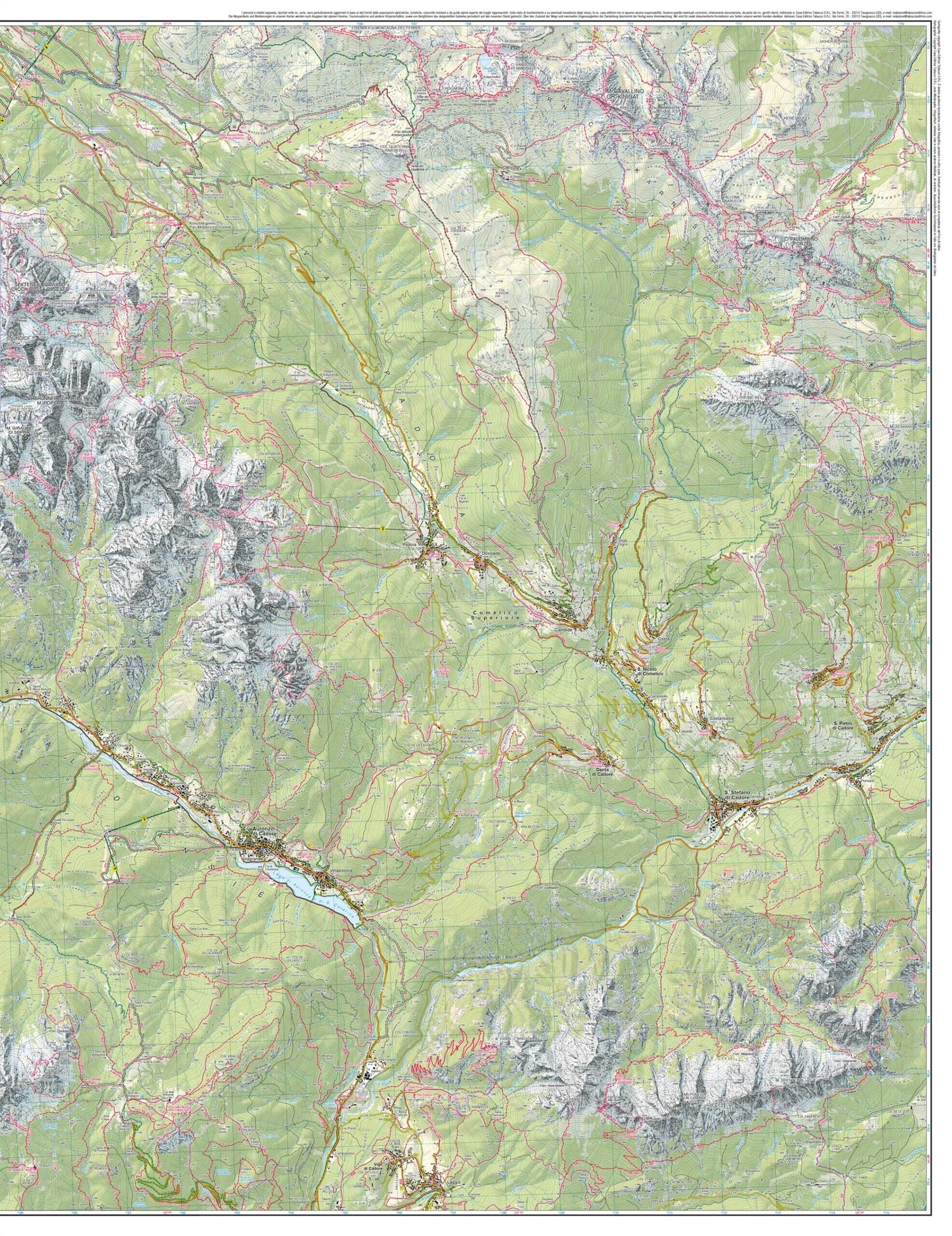 Carte de randonnée n° 17 - Dolomiti di Auronzo e del Comelico (Dolomites, Italie) | Tabacco carte de randonnée Tabacco