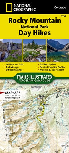 Carte de randonnée n° 1701 - Rocky Mountain National Park Day Hikes Map | National Geographic carte de randonnée National Geographic