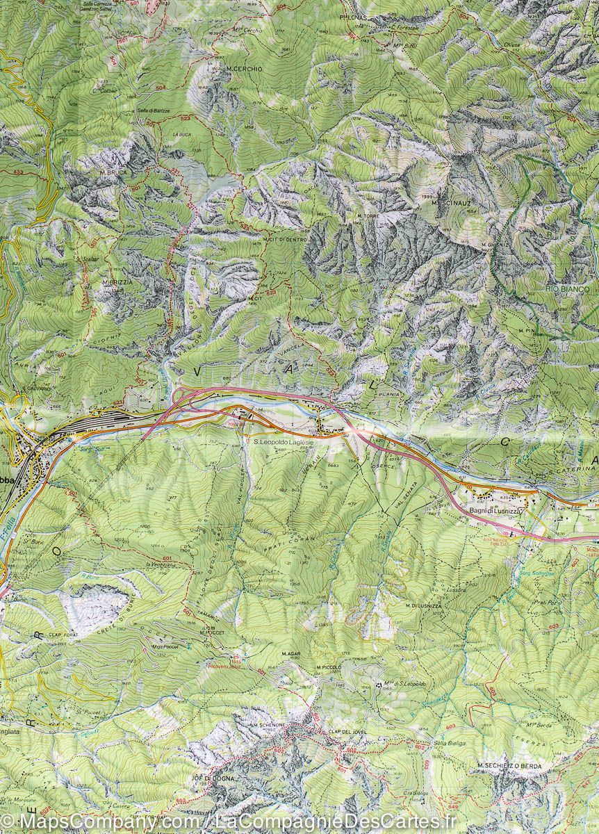 Carte de randonnée n° 18 - Alpes carniques orientales et canal del ferro (Préalpes carniques, Italie) | Tabacco carte pliée Tabacco 