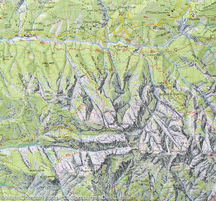 Carte de randonnée n° 18 - Alpes carniques orientales et canal del ferro (Préalpes carniques, Italie) | Tabacco carte pliée Tabacco 