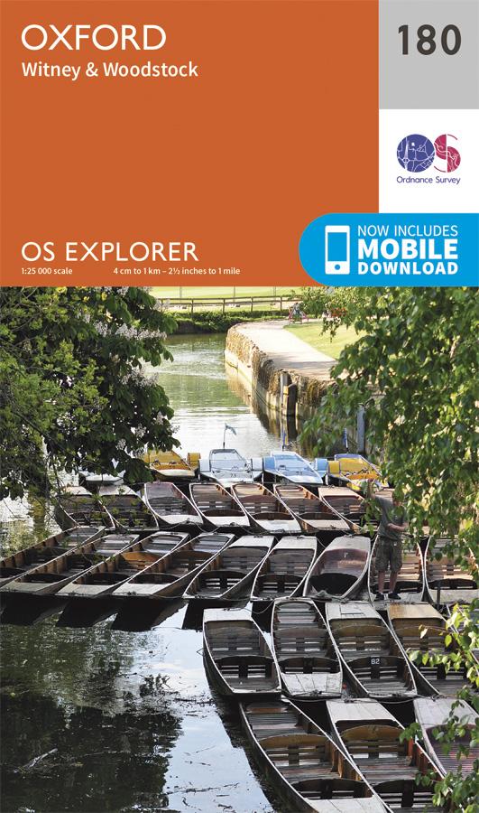 Carte de randonnée n° 180 - Oxford (Grande Bretagne) | Ordnance Survey - Explorer carte pliée Ordnance Survey 