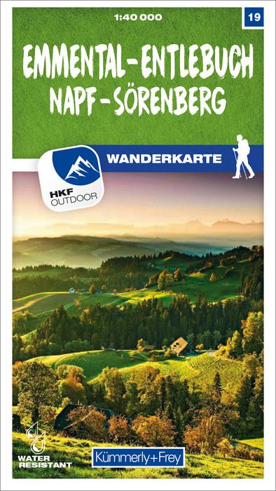 Carte de randonnée n° 19 - Emmental, Entlebuch, Napf, Sörenberg (Suisse) | Kümmerly & Frey-1/40 000 carte de randonnée Kümmerly & Frey